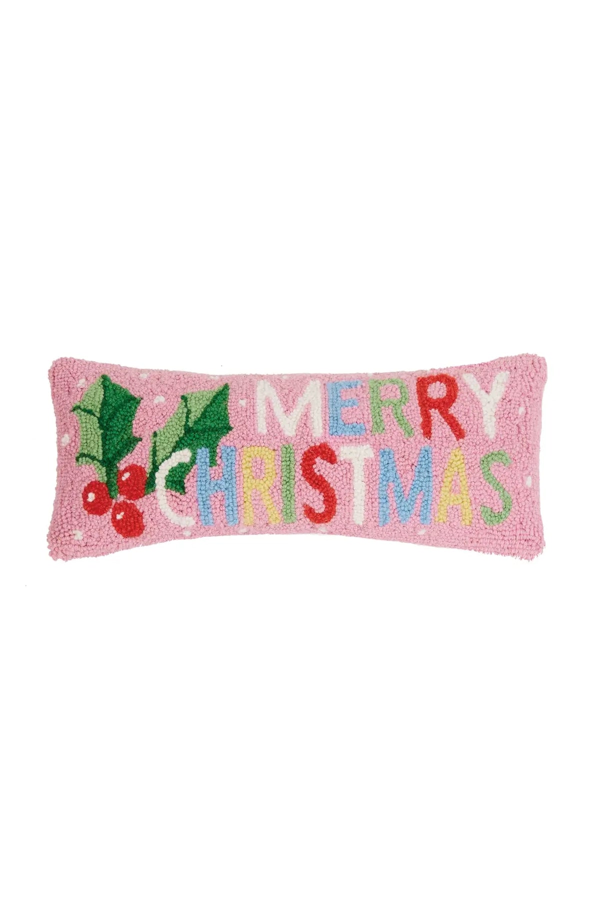 Merry Christmas Hook Pillow 8x20