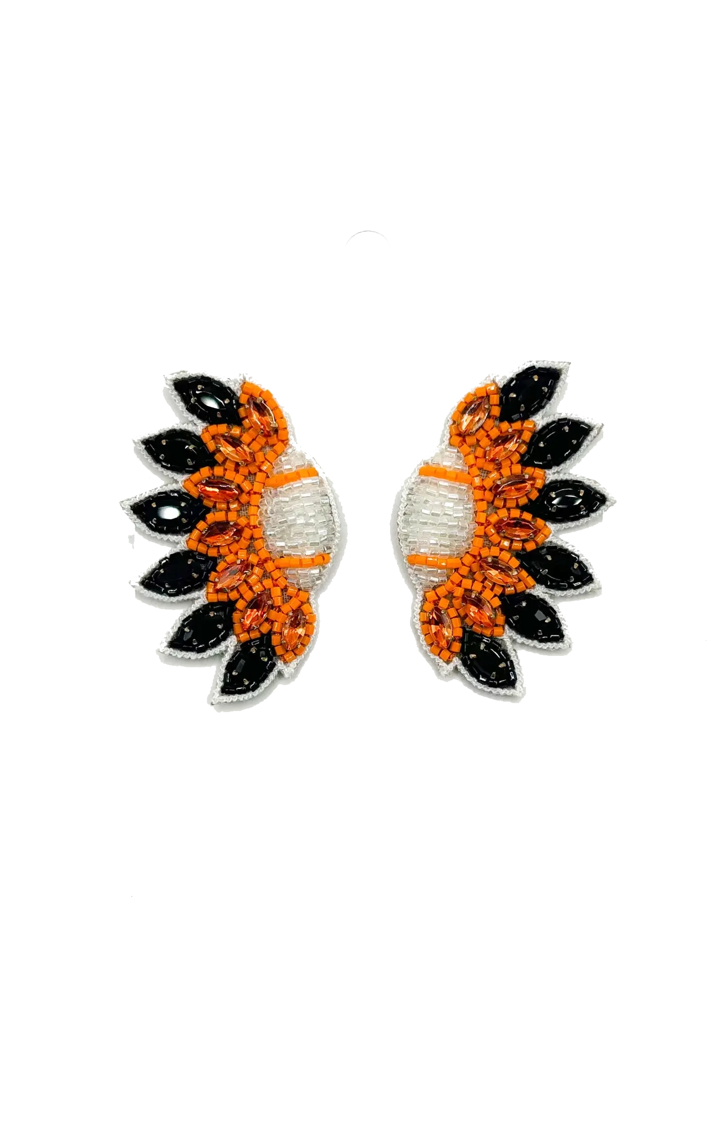 Football Fan Earrings - Orange/Black