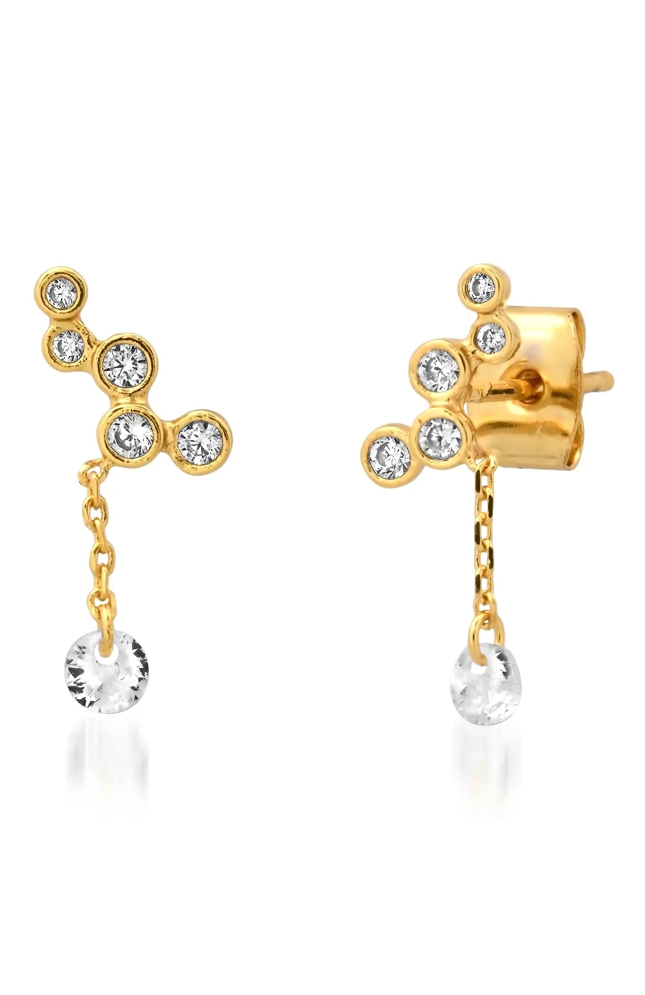 Bezel Set Cz Climber with Floating Cz