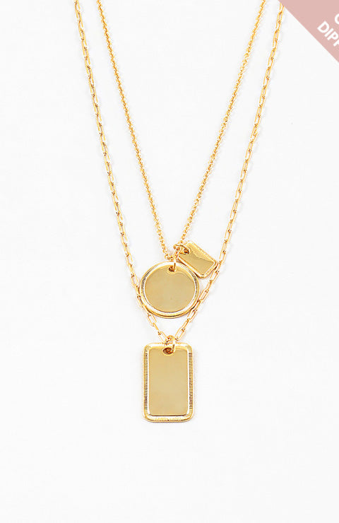 Gold Layered Disc Necklace