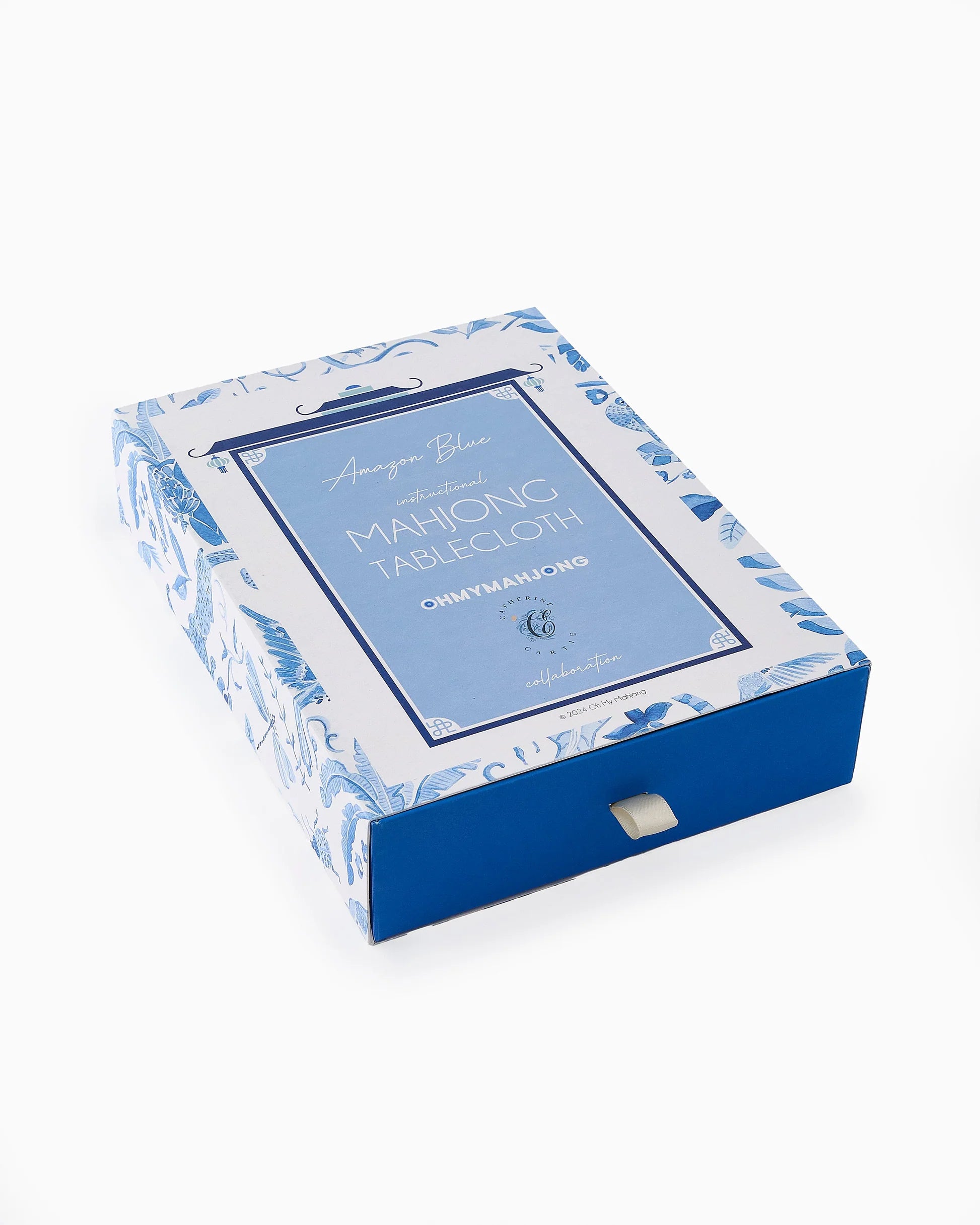 Amazon Blue Instructional Mahjong Tablecloth