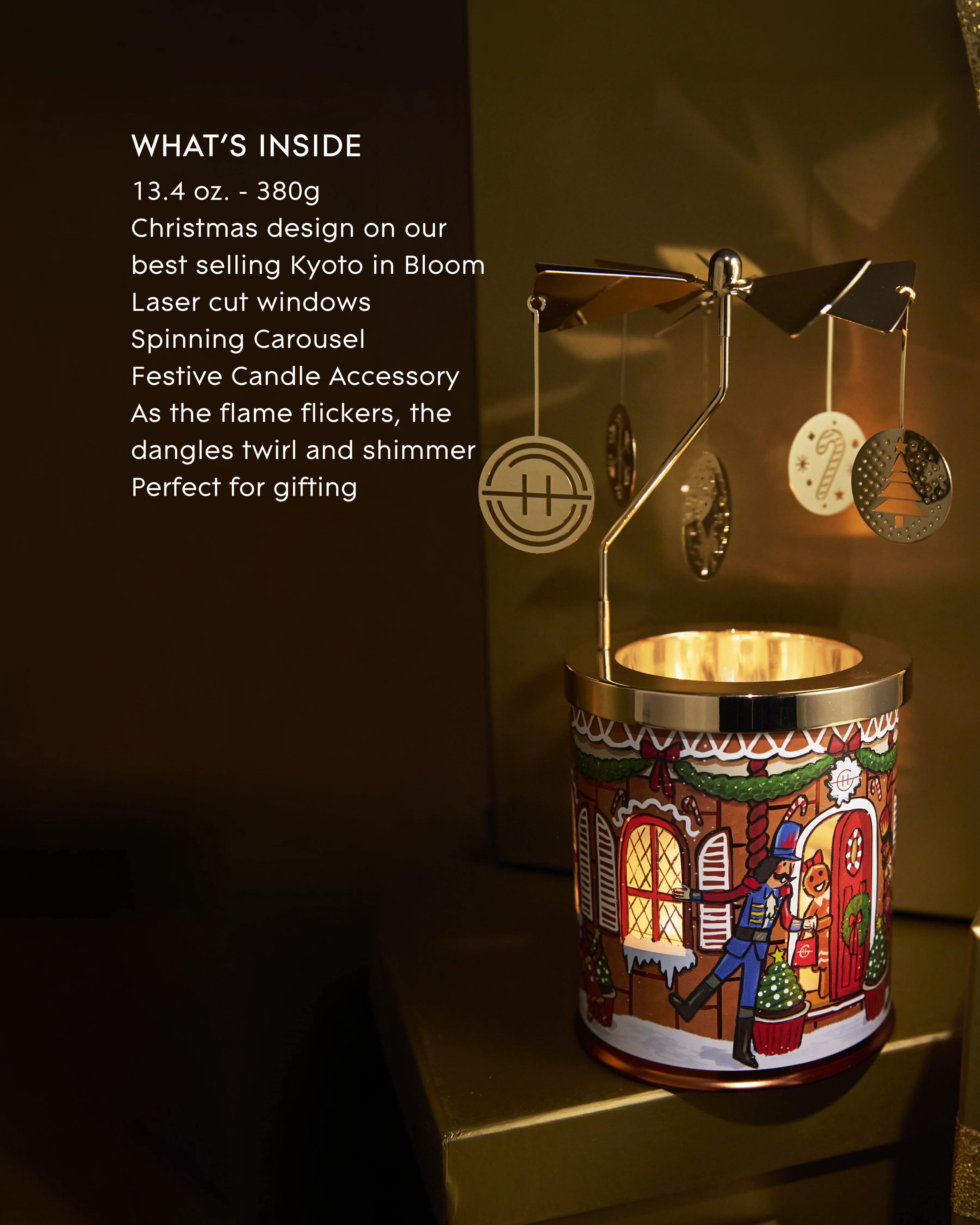 13.4 oz. Candle with Spinning Carousel Gift Set