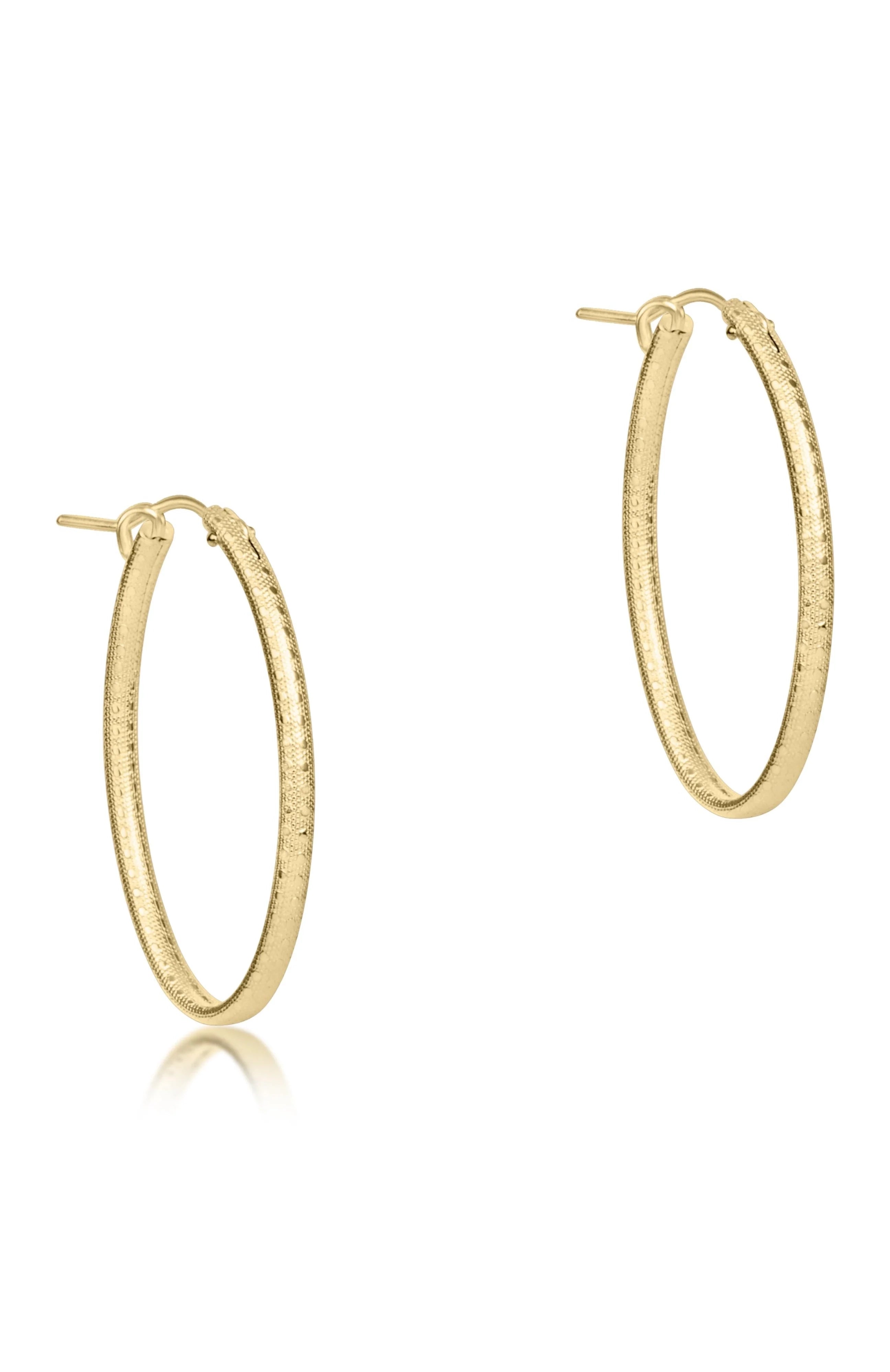 Oval Gold 1" Hoop - Textured