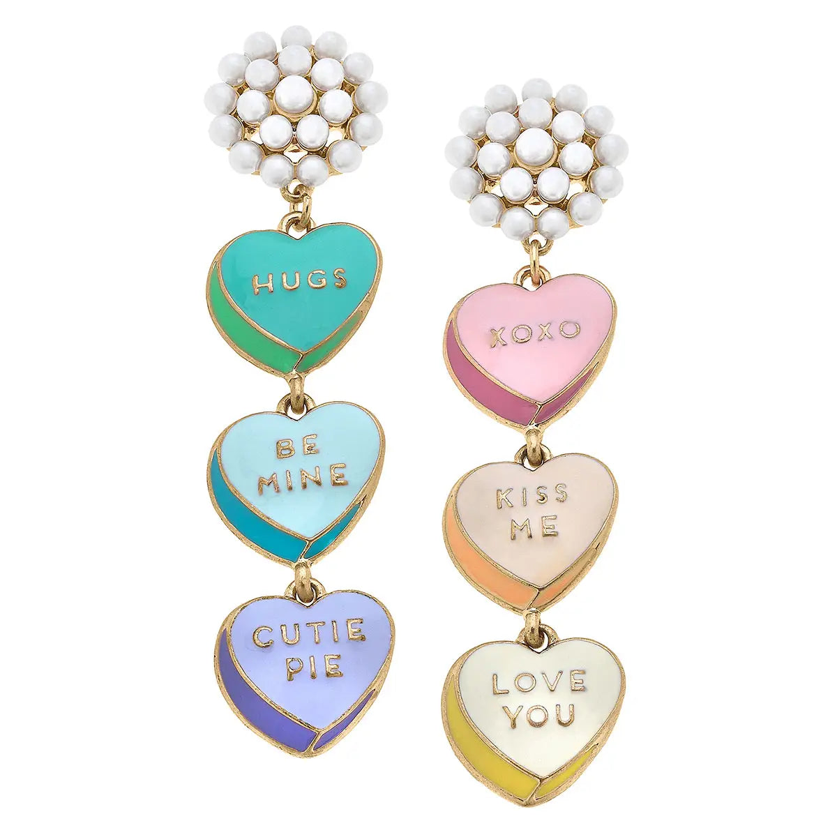 Valentine's Day Hearts Earrings Multi