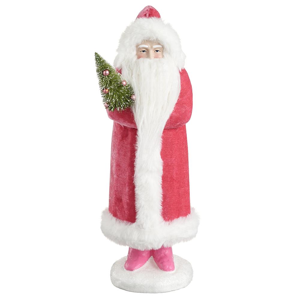 Pink Santa with Tree 14.5"