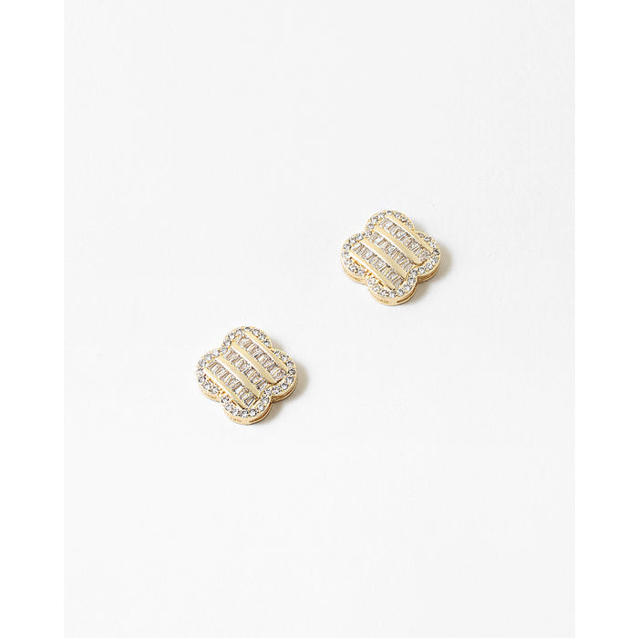 Dressy Clover Studs Gold