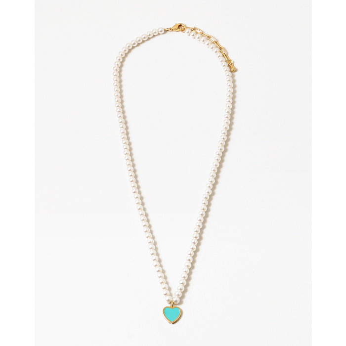 Turquoise Inlay Heart Necklace with Diamonds for Women | Jennifer Meyer