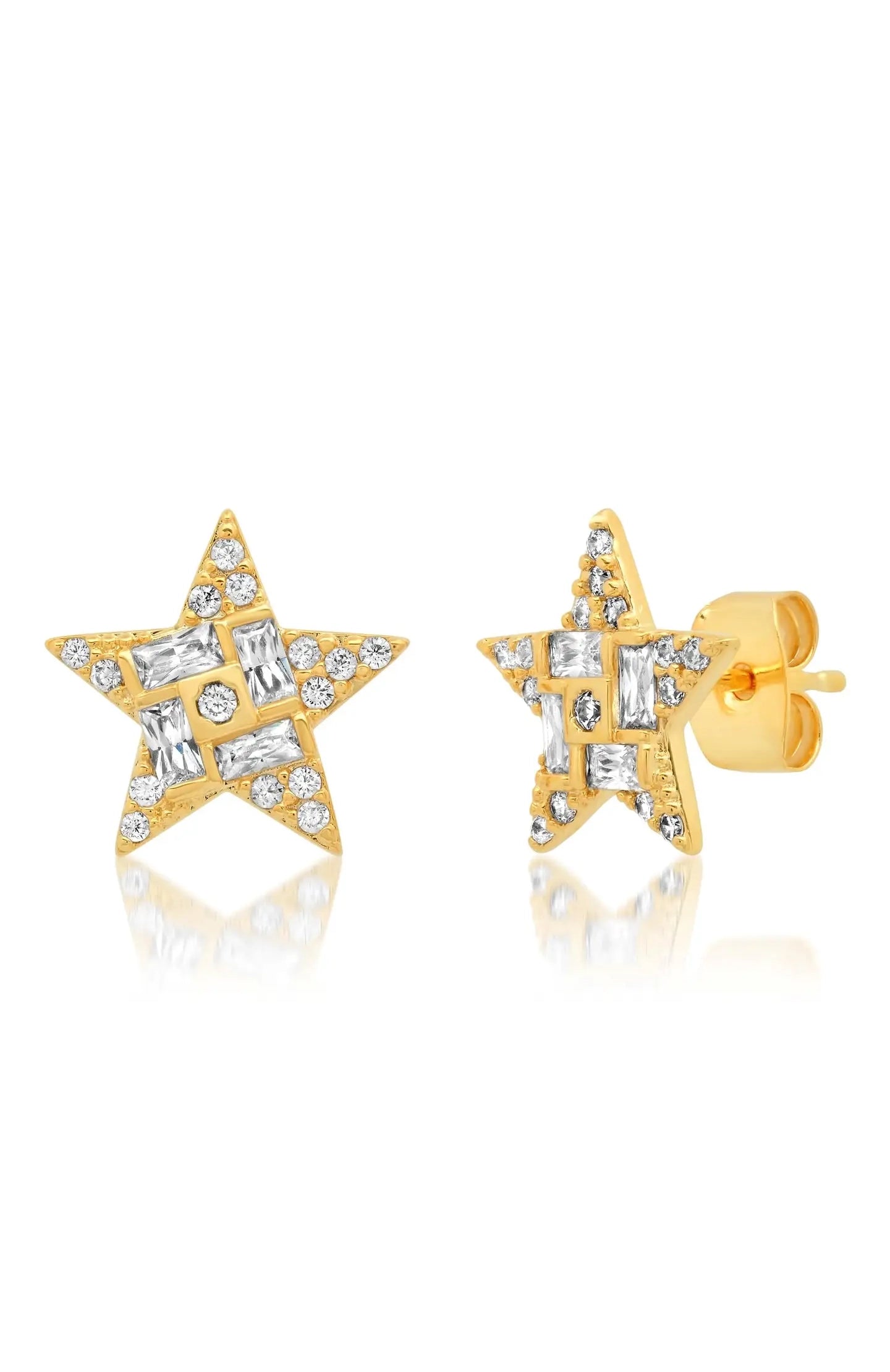 Star Geometric Cz Studs