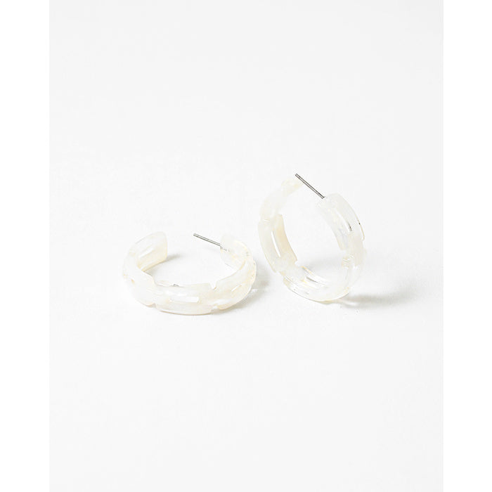 White Resin Link Hoops