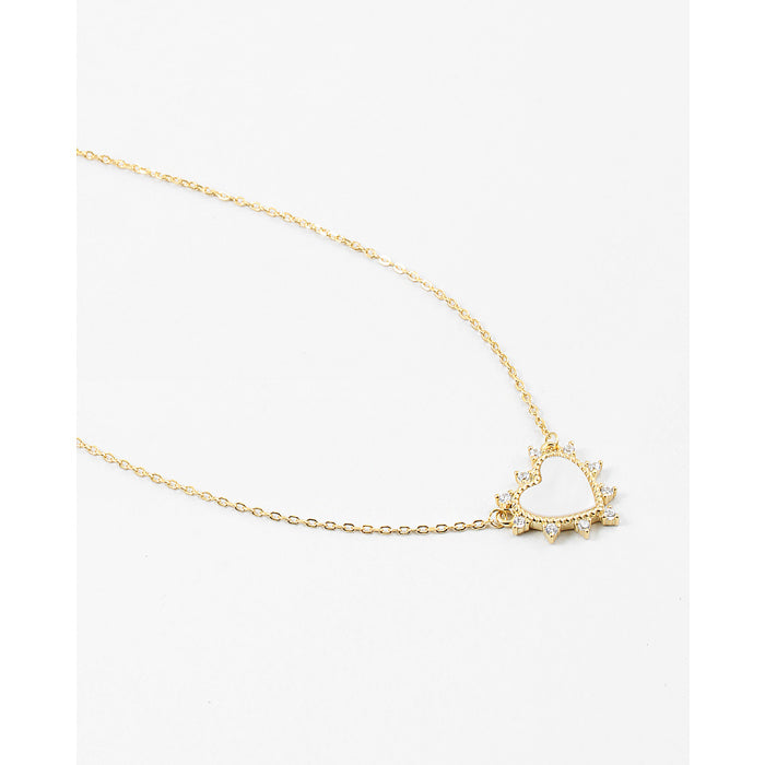 Pearl Heart Necklace Gold