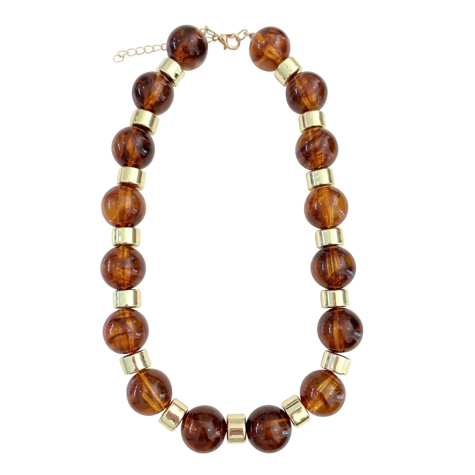 Jessica Chunky Beaded Necklace - Tortoise