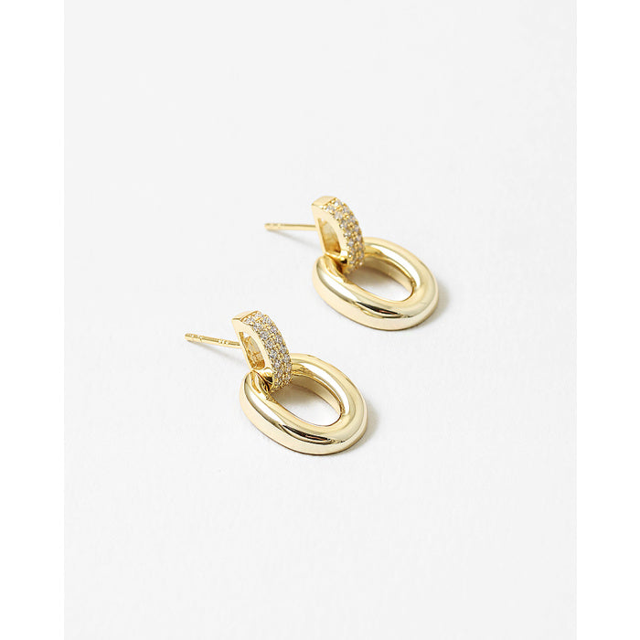 Oval Dangle Drops Gold