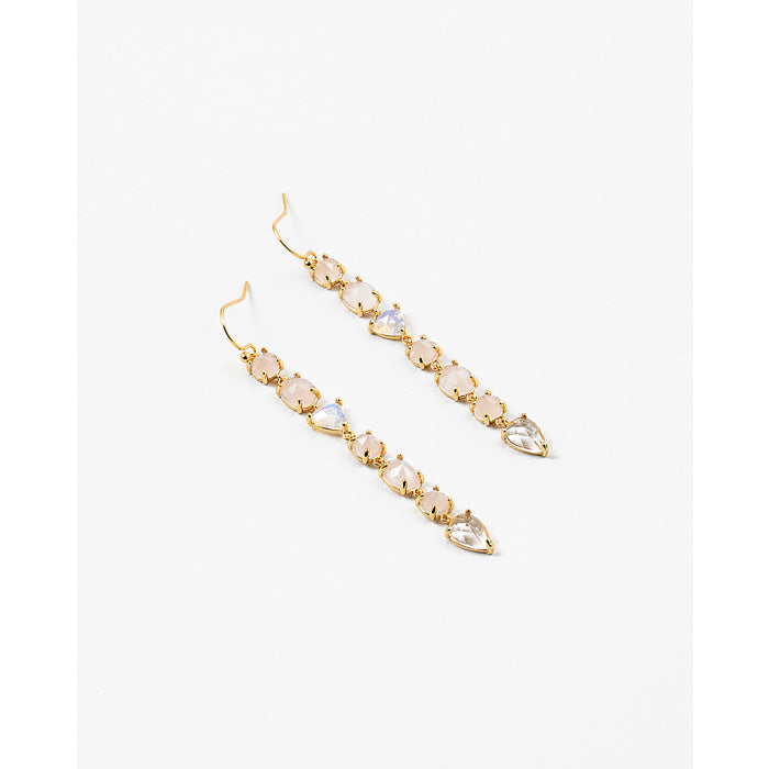 Blush Rhinestone Drop Earrings