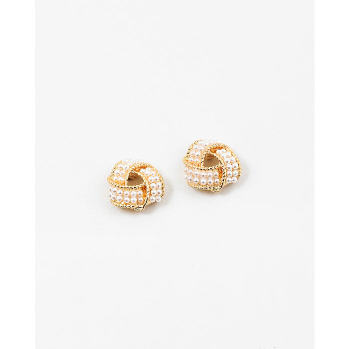 Pearl Knot Studs Gold