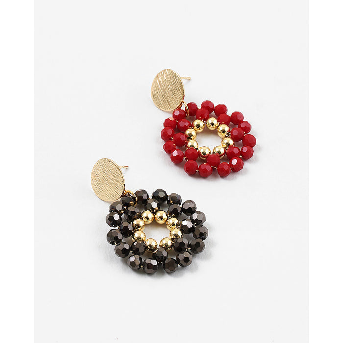 Beaded Holiday Drop Earrings