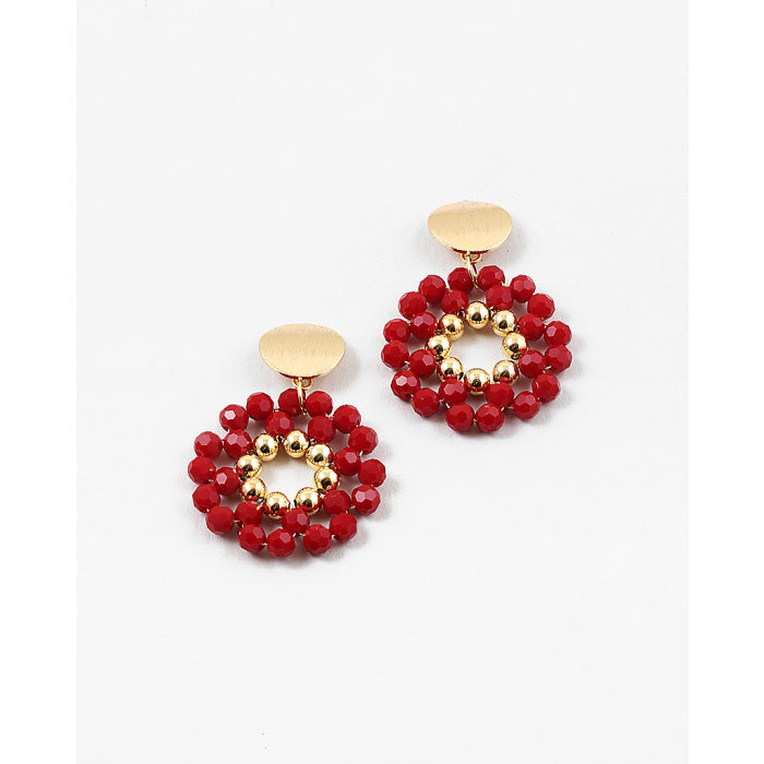 Beaded Holiday Drop Earrings