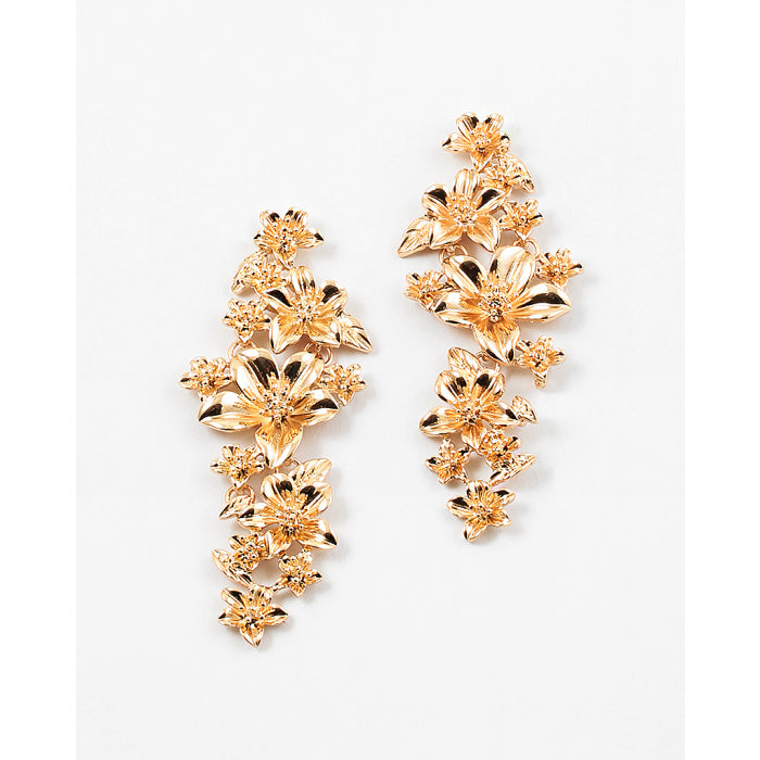 Statement Flower Drops Gold