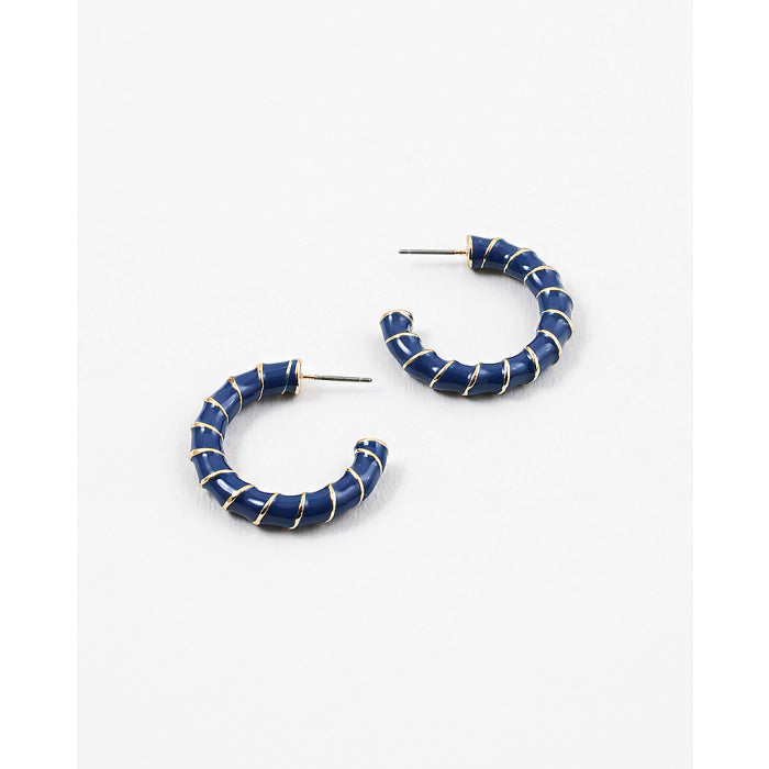 Navy Swirl Hoops