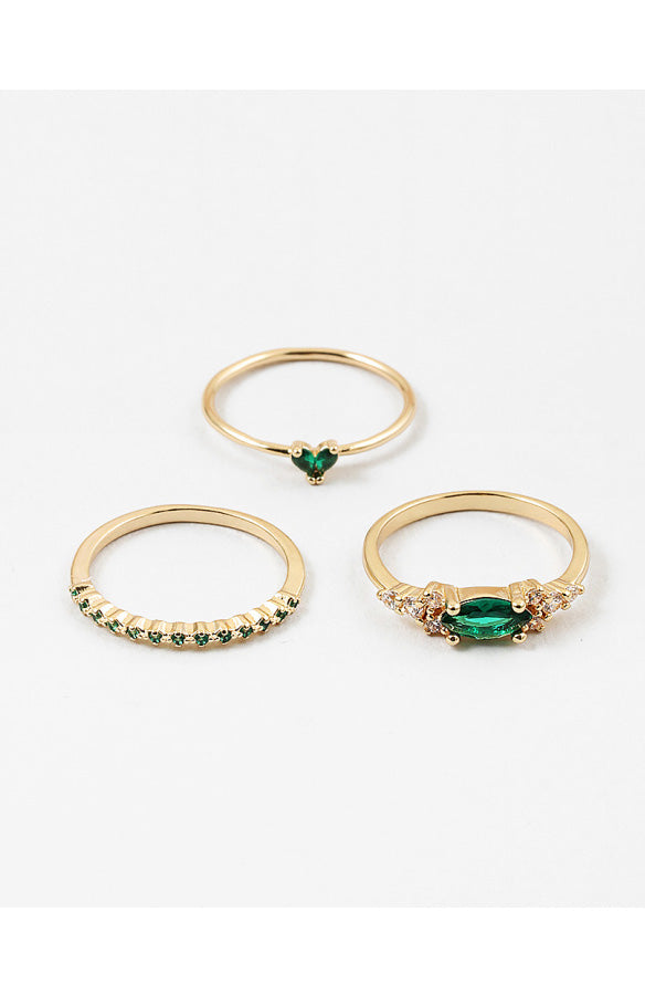 Emeral Ring Set