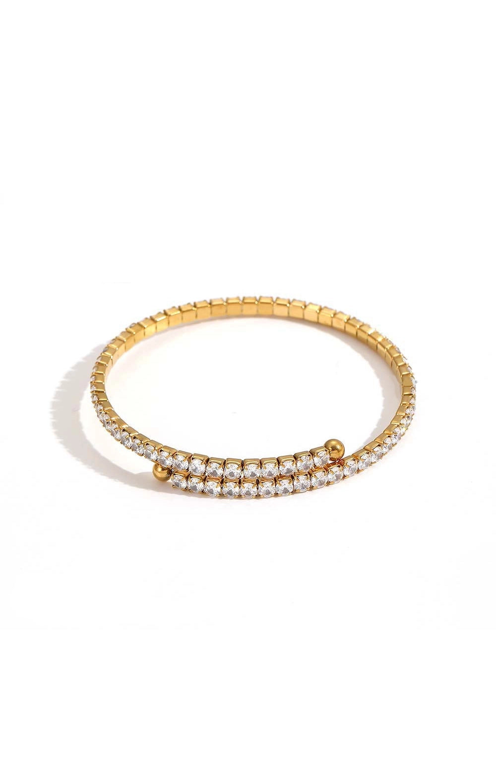 Sleek Gold or Silver Tennis Wrap Bangle - GOLD