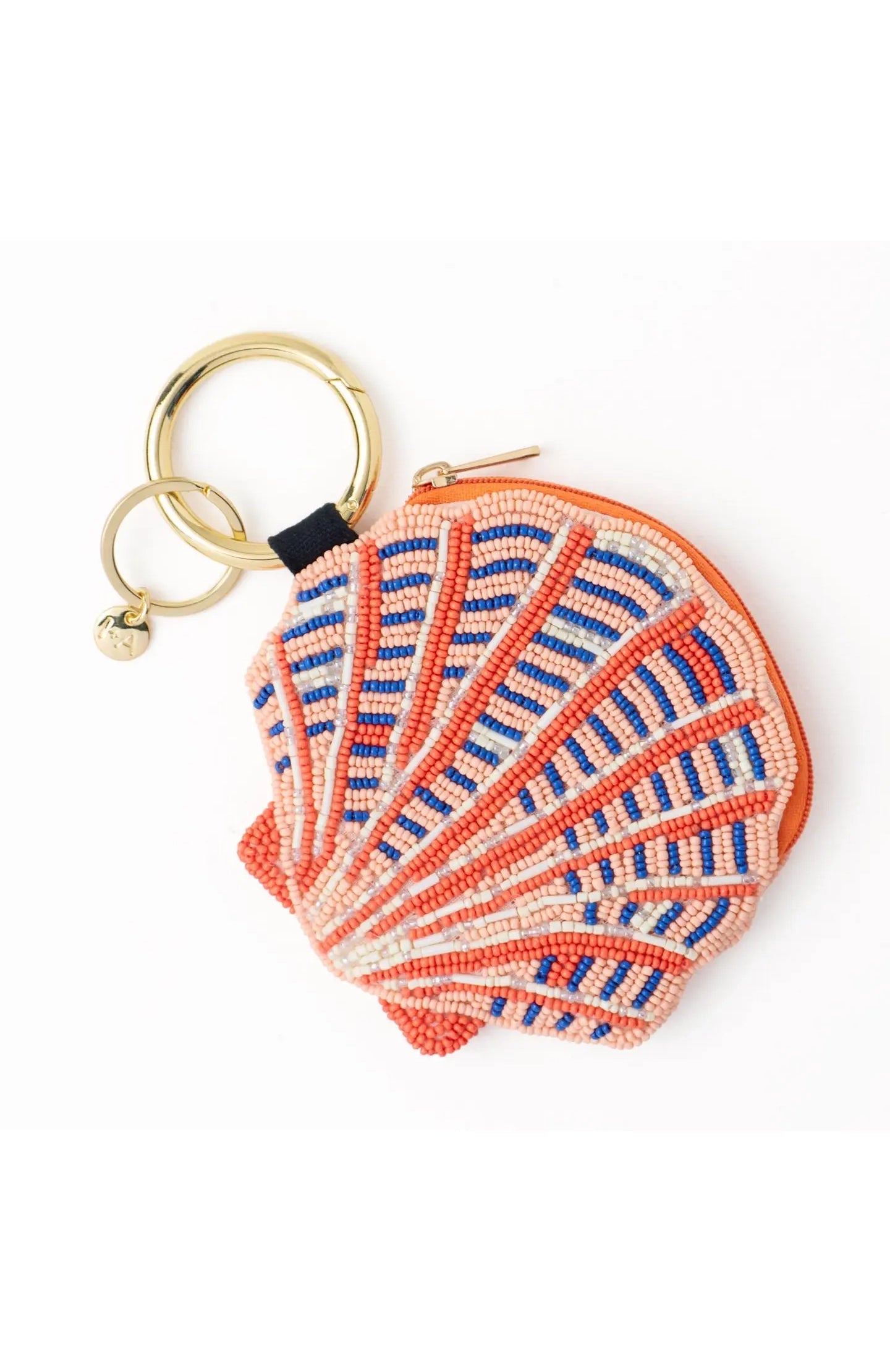 Mary Shell Beaded Coin Purse - Coral