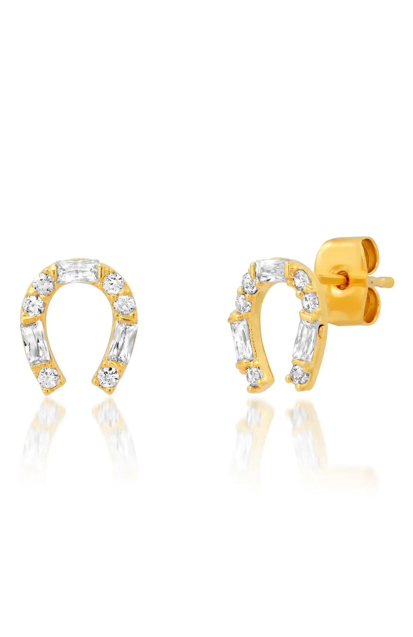 Baguette Horseshoe Studs