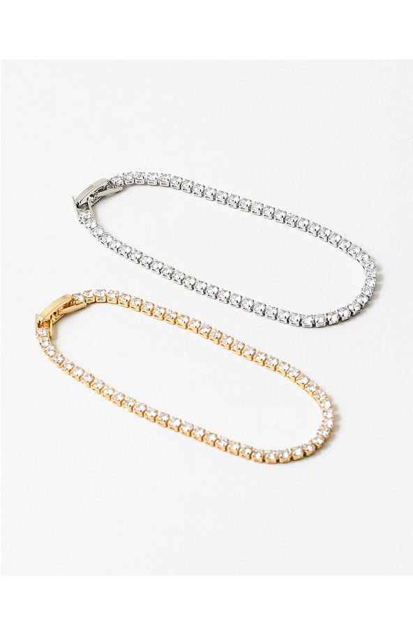 Tennis Bracelet - Gold/Clear