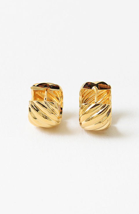 Baguette Small Gold Hoop Earrings