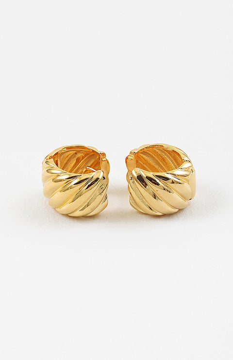 Baguette Small Gold Hoop Earrings