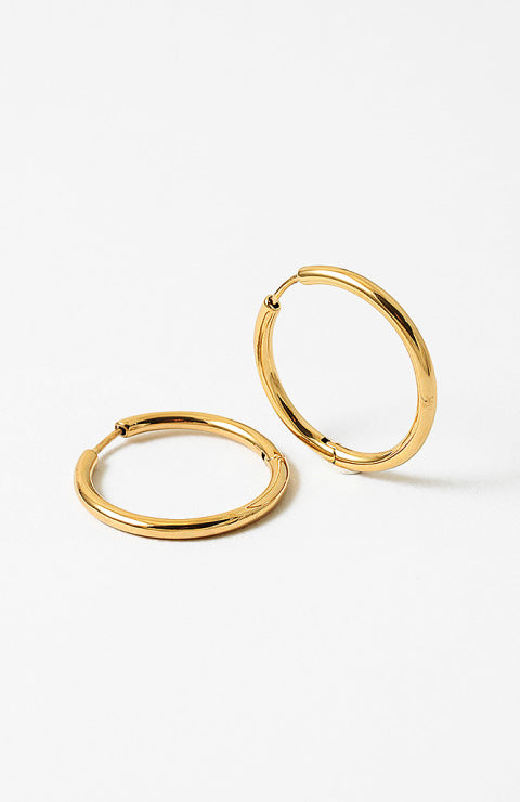 1" Gold Hoop Earrings
