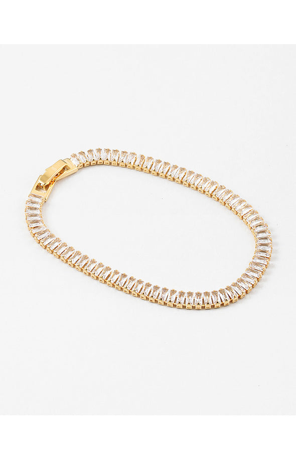 Baugget Stone Tennis Bracelet - Gold/Clear