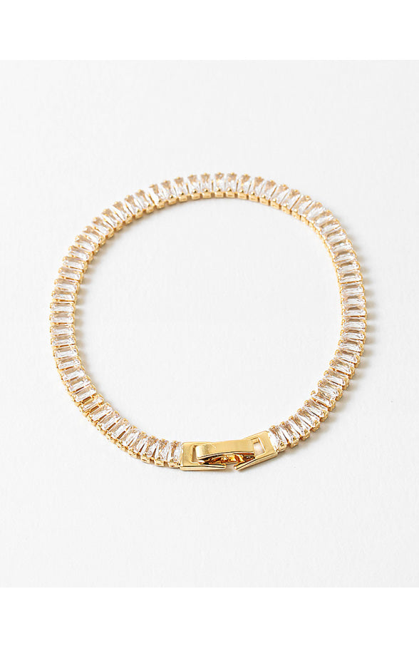 Baugget Stone Tennis Bracelet - Gold/Clear