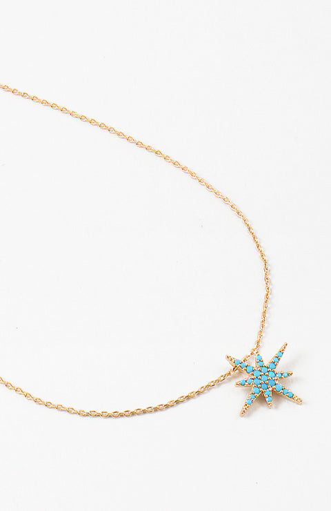 Turquoise Starburst Dainty Necklace