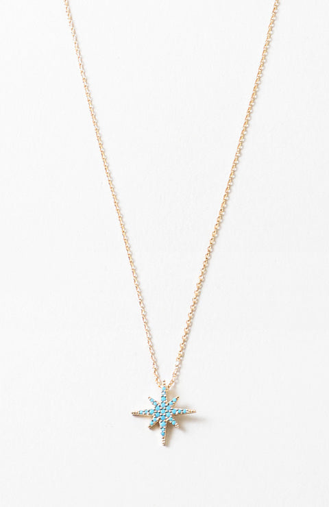 Turquoise Starburst Dainty Necklace
