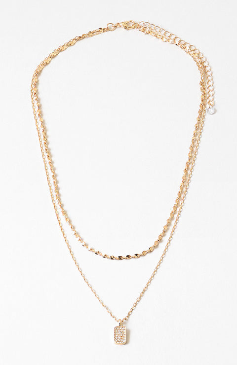 15" Multilayer Gold Chain Necklace w/Pendant