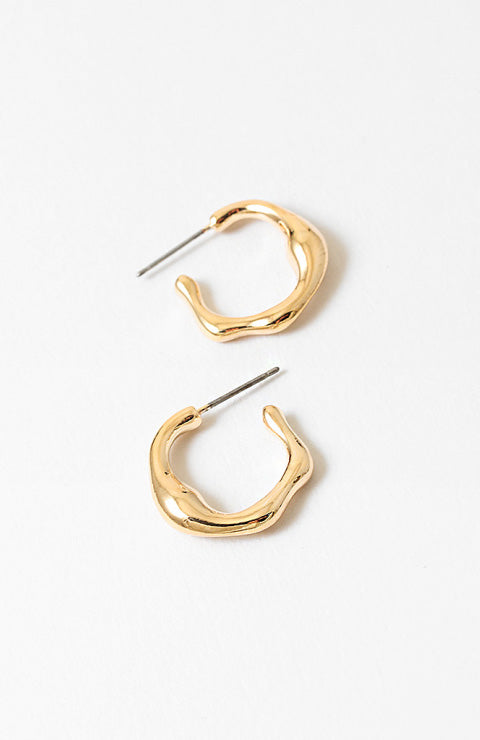 Gold Squiggly Hoop Earrings