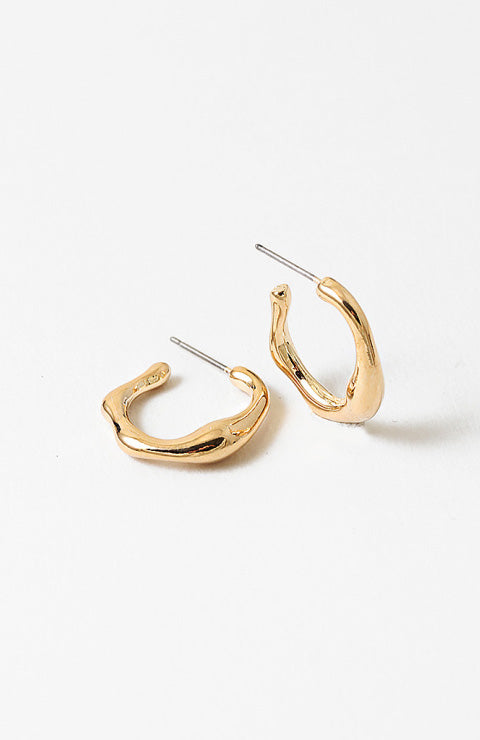 Gold Squiggly Hoop Earrings