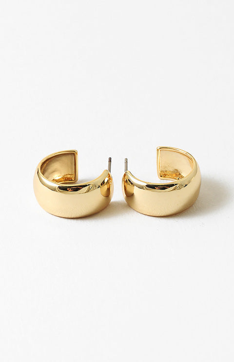 Small Gold Smooth Hoop Earrings