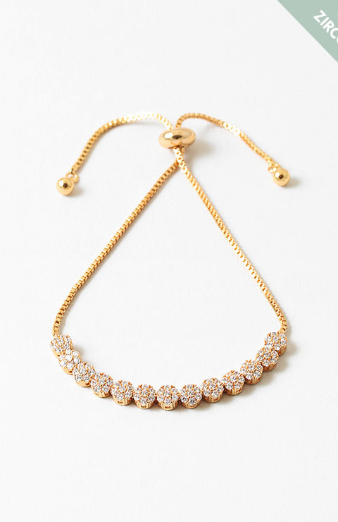 Crystal Cinch Tennis Bracelet - Gold/Clear