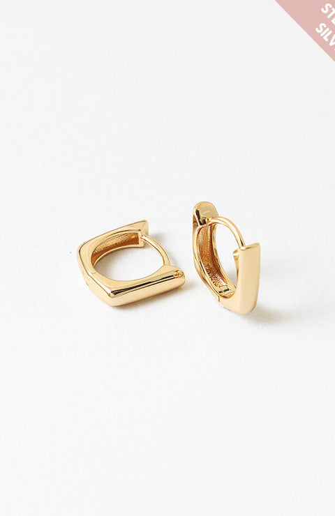 Small Square Huggie Earrings