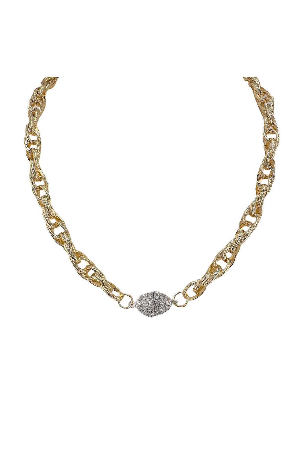 Minni Magnetic Clasp Necklace - gold/silver