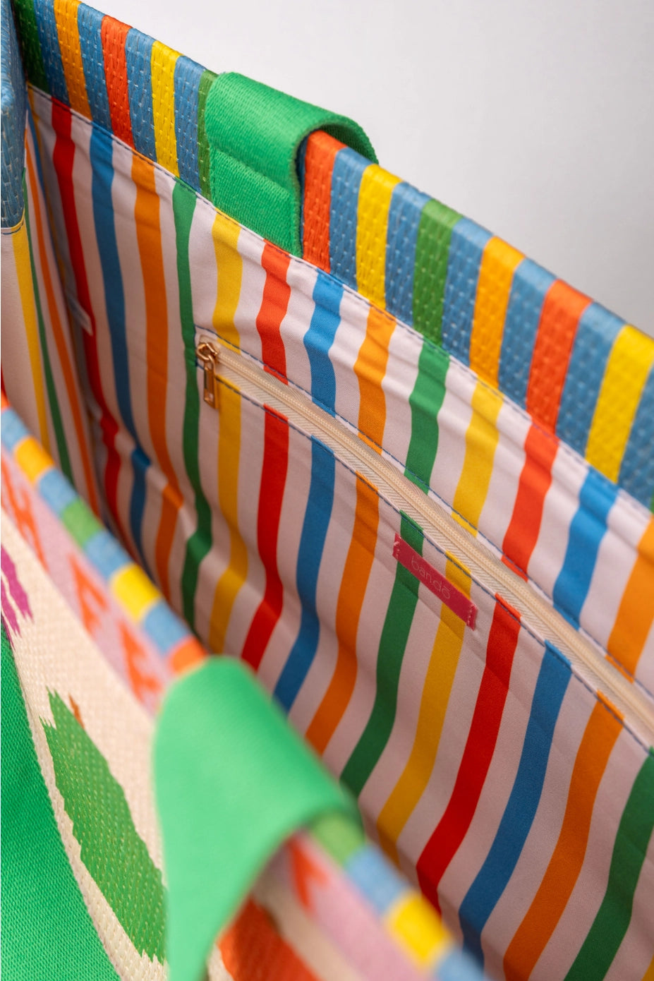 Rattan Market Bag - Fruit Tiles