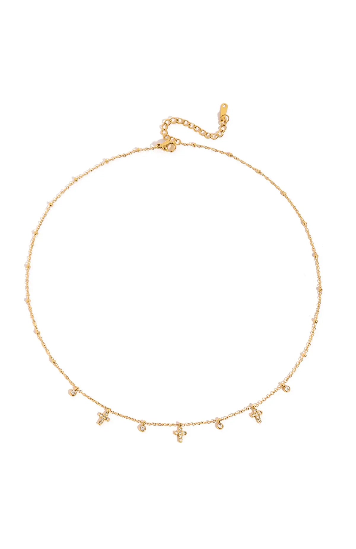 Mini Cross Charm Necklace Waterproof