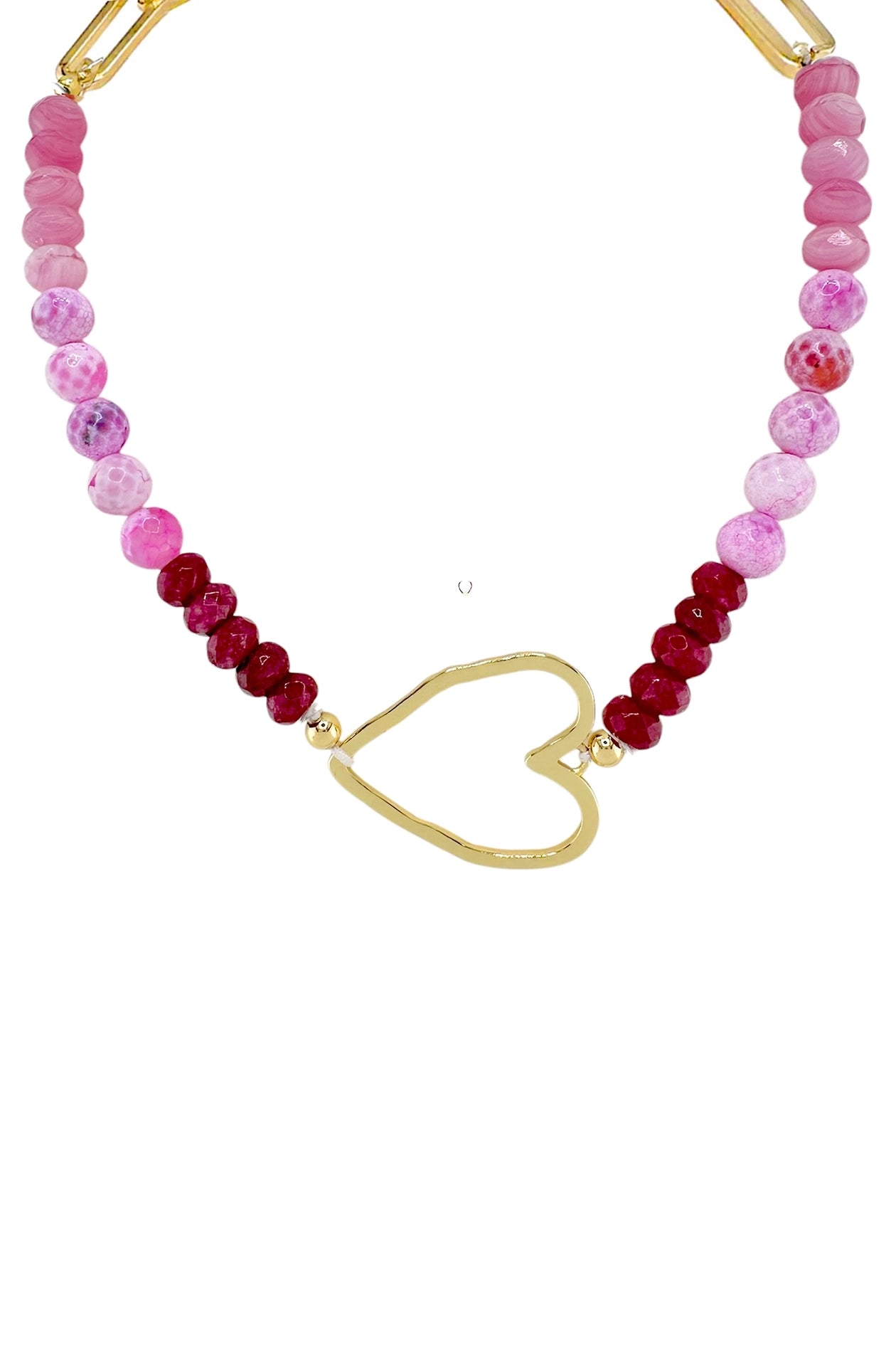 Hailey Heart Gemstone Handmade Beaded Choker Necklace