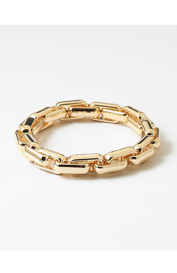 Gold Link Bracelet - Rectangle