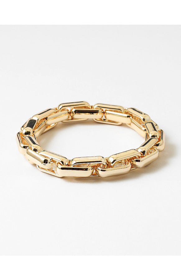 Gold Link Bracelet - Rectangle