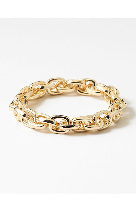 Gold Link Bracelet - Round