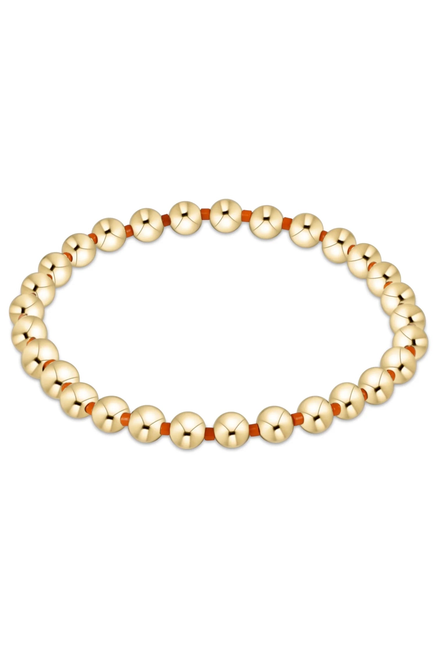 Gameday Hope Grateful 5mm Bead Bracelet - Bright Orange