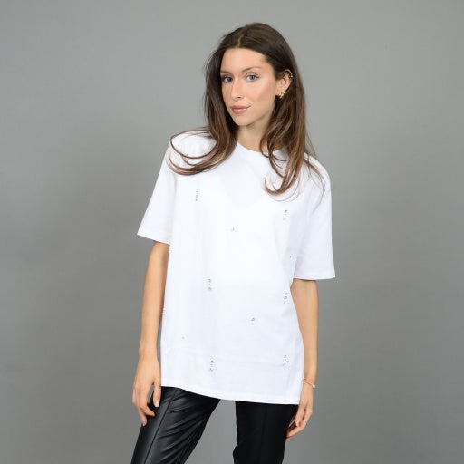 Tesha Rhinstone Crew Jersy Tee