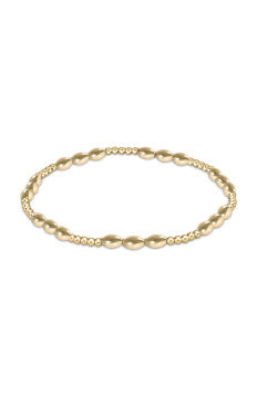 Extends Harmony Joy Pattern 2mm Bead Bracelet Gold